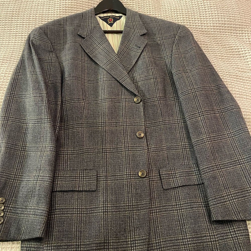 Tommy Hilfiger Charcoal Checkered Blazer